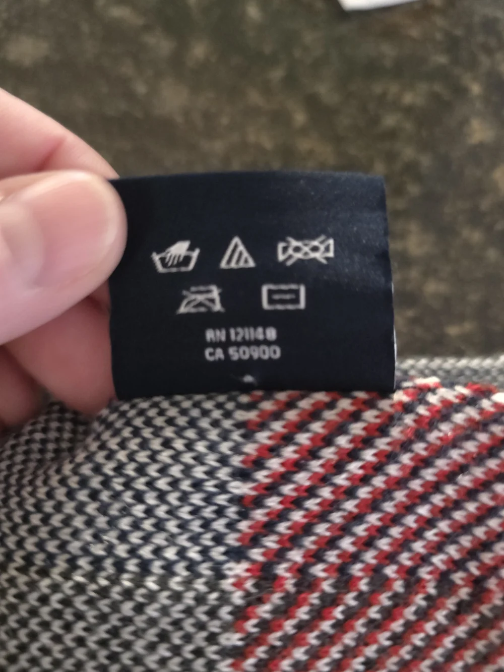 Tommy Hilfiger Blue Logo Scarf with Red & White Blocks